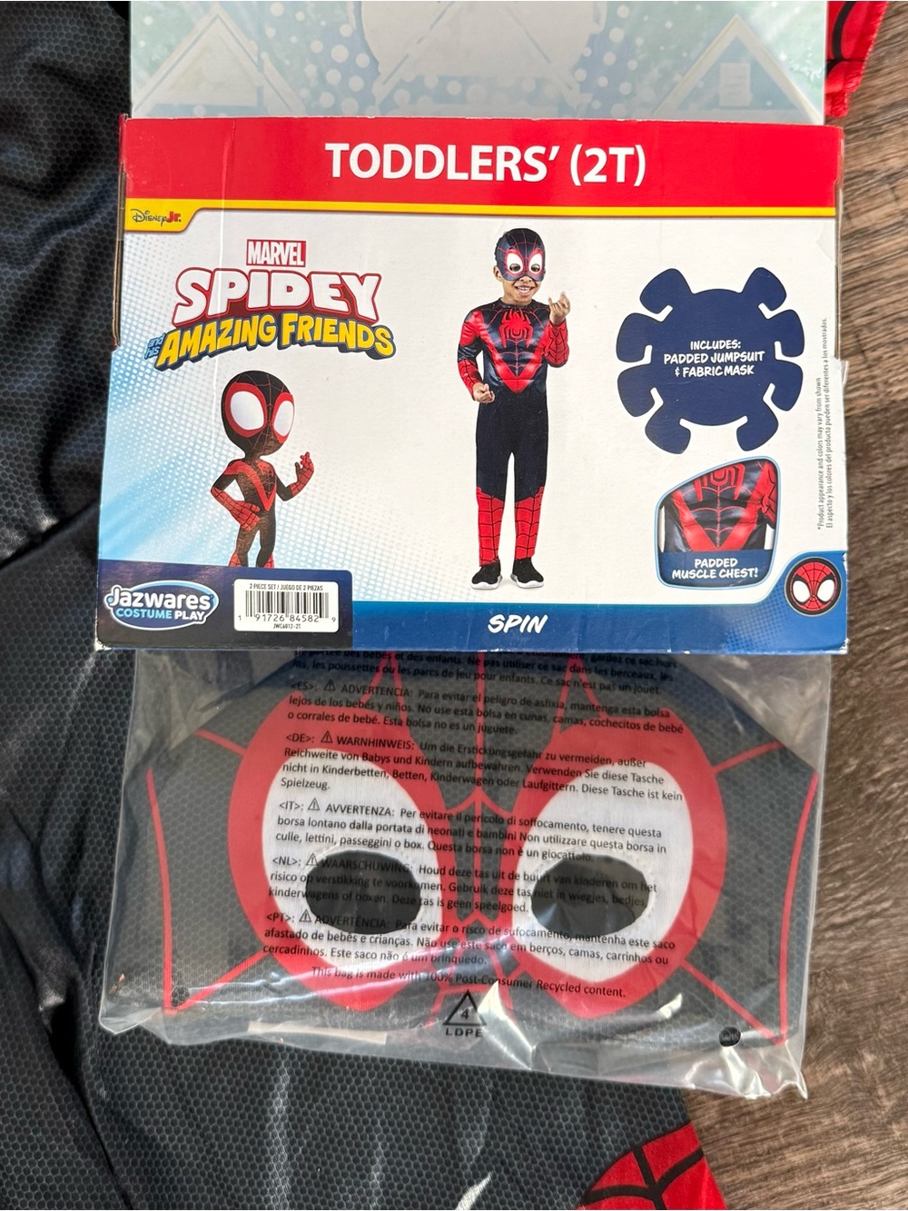 NEW Disney Jr Marvel Spidey and His Amazing Friends Spin Halloween Costume 2T - Picture 2 of 3